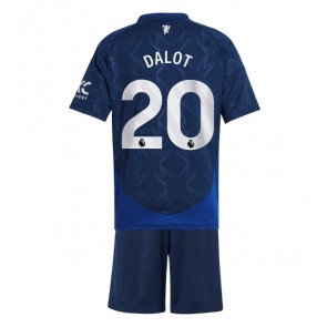 Manchester United Diogo Dalot #20 Gostujuci Dres za Dječji 2024-25 Kratak Rukavima (+ kratke hlače)